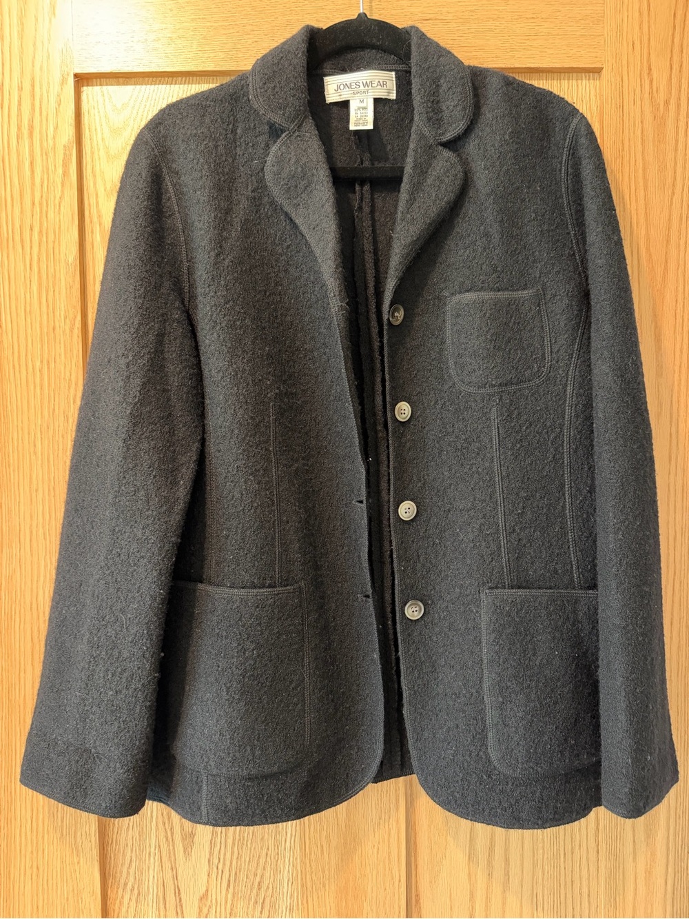 Jones Wear Black Wool Blazer-style Jacket